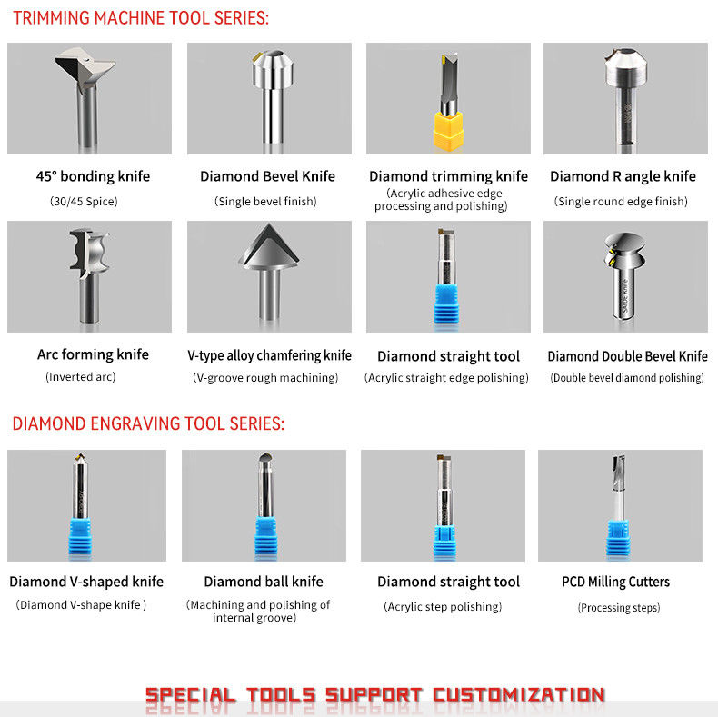 Ferramentas de Corte de Fresagem CNC Práticas Acrílico Industrial Ferramenta Chanfrada CNC para Acrílico Corte em Alta Velocidade