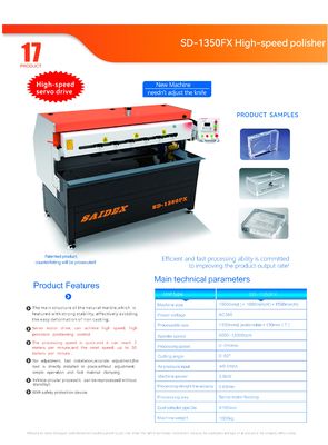 Máquina de Polimento de Bordas de Acrílico de 1350mm, Acionada por Motor Servo de 3kw, para Polimento de Plásticos PMMA/PS/PC